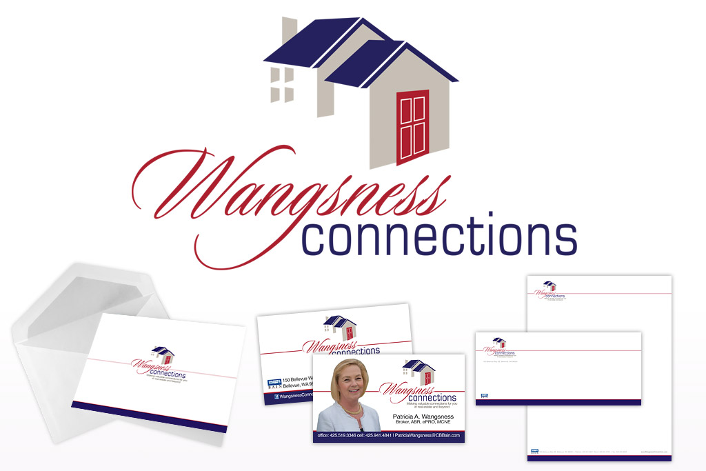 Wangsness Connections Logo, Business Card, Letterhead and Envelope Designs