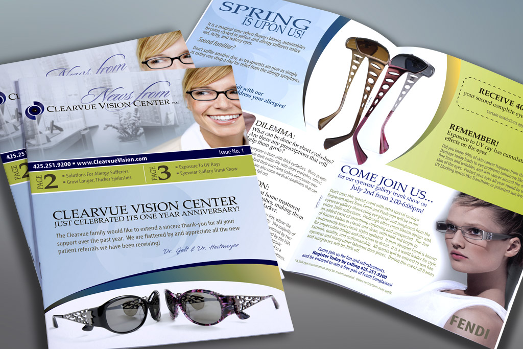 Clearvue Vision Center Newsletter Design