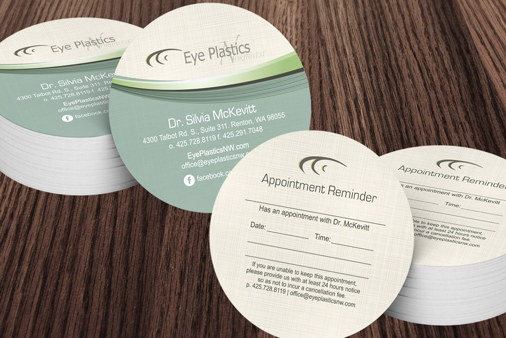 Eye Plastics Northwest Appointment Card Design