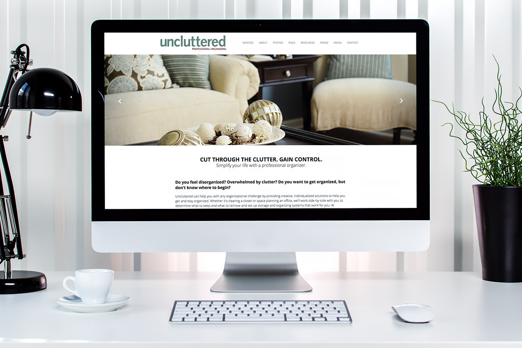 Uncluttered Professional Organizing Website Design